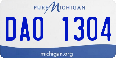 MI license plate DAO1304