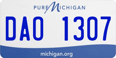 MI license plate DAO1307