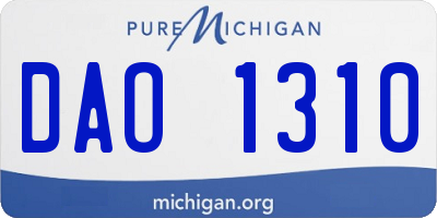 MI license plate DAO1310
