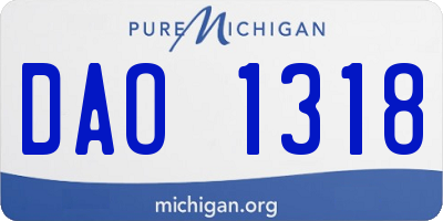 MI license plate DAO1318