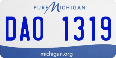 MI license plate DAO1319