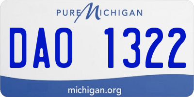 MI license plate DAO1322