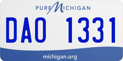 MI license plate DAO1331