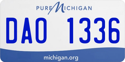 MI license plate DAO1336