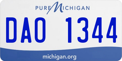 MI license plate DAO1344