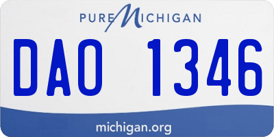 MI license plate DAO1346