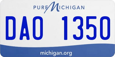 MI license plate DAO1350