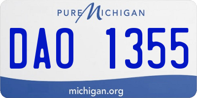 MI license plate DAO1355