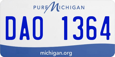 MI license plate DAO1364