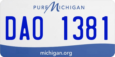 MI license plate DAO1381