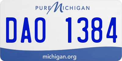 MI license plate DAO1384