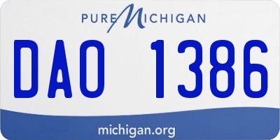 MI license plate DAO1386