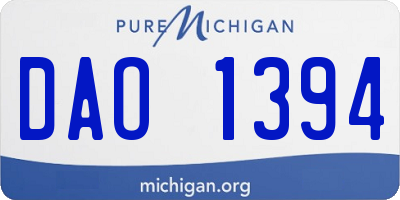 MI license plate DAO1394