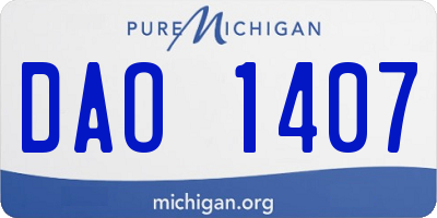 MI license plate DAO1407