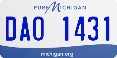 MI license plate DAO1431