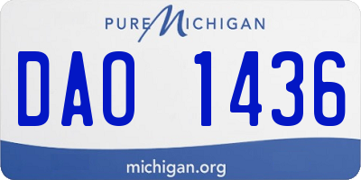 MI license plate DAO1436