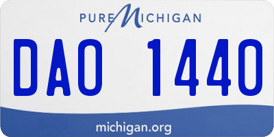 MI license plate DAO1440
