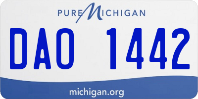 MI license plate DAO1442
