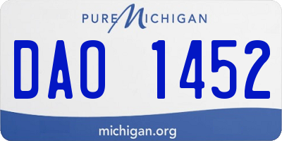 MI license plate DAO1452