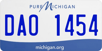 MI license plate DAO1454
