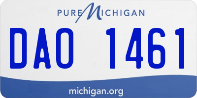 MI license plate DAO1461