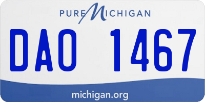 MI license plate DAO1467