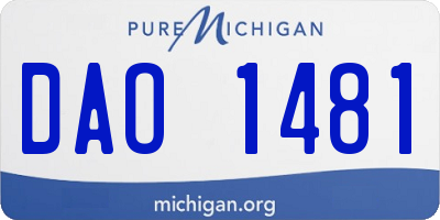MI license plate DAO1481