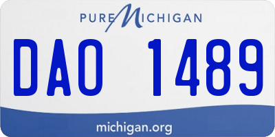 MI license plate DAO1489