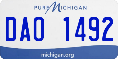MI license plate DAO1492