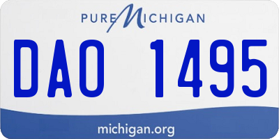 MI license plate DAO1495