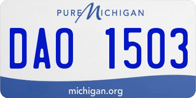 MI license plate DAO1503