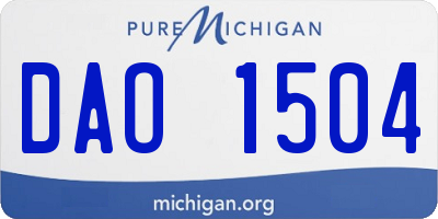 MI license plate DAO1504
