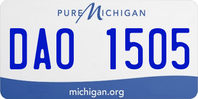 MI license plate DAO1505
