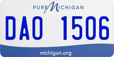 MI license plate DAO1506