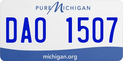 MI license plate DAO1507