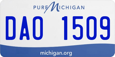 MI license plate DAO1509