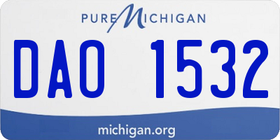 MI license plate DAO1532