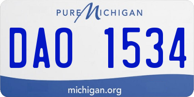 MI license plate DAO1534