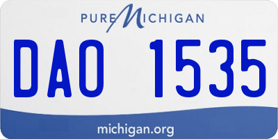 MI license plate DAO1535