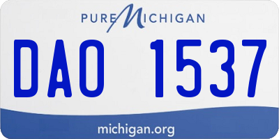 MI license plate DAO1537