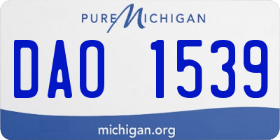 MI license plate DAO1539