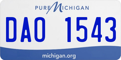 MI license plate DAO1543