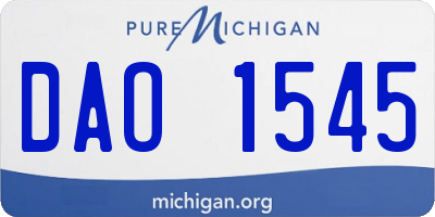 MI license plate DAO1545