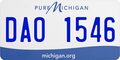 MI license plate DAO1546