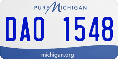 MI license plate DAO1548