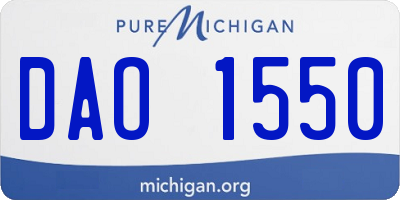 MI license plate DAO1550