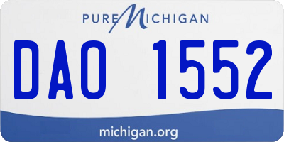 MI license plate DAO1552