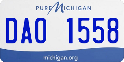 MI license plate DAO1558