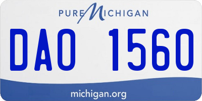 MI license plate DAO1560