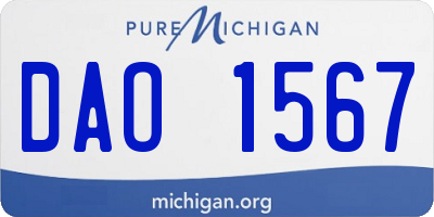 MI license plate DAO1567